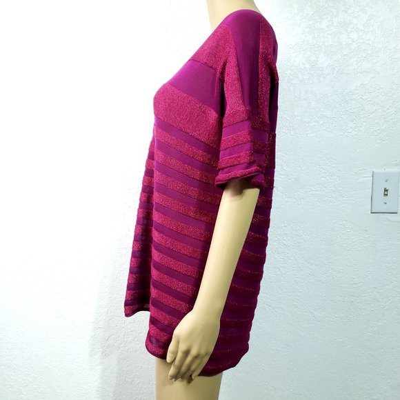 Burberry Brit Metallic Stripe Short Sleeve Sweater - Picture 3 of 6